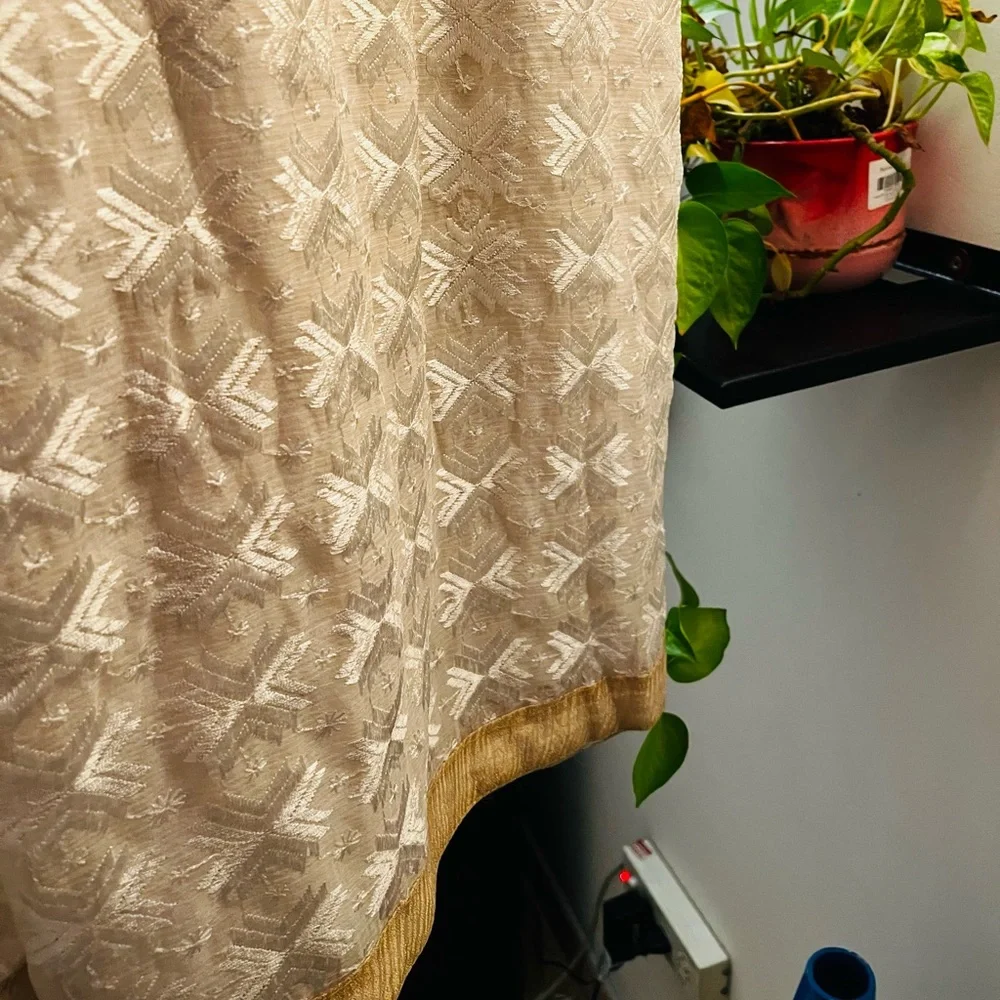 Lucknowi thread Embroidered Saree with slim Petticoat - Picture 4 of 15